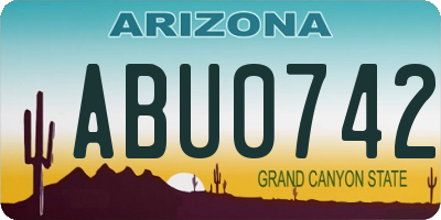 AZ license plate ABU0742