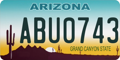 AZ license plate ABU0743