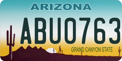 AZ license plate ABU0763