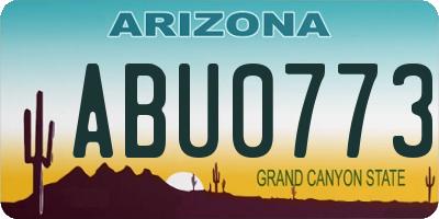 AZ license plate ABU0773