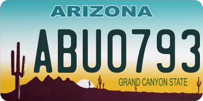 AZ license plate ABU0793