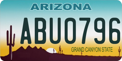 AZ license plate ABU0796