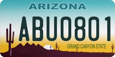 AZ license plate ABU0801