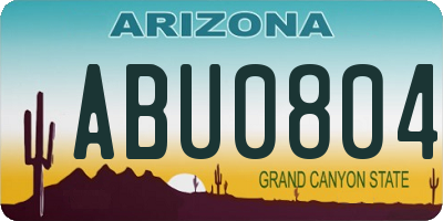 AZ license plate ABU0804