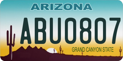 AZ license plate ABU0807