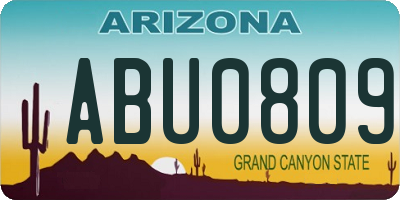 AZ license plate ABU0809
