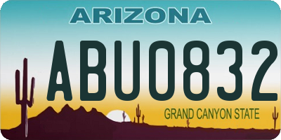 AZ license plate ABU0832