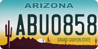 AZ license plate ABU0858