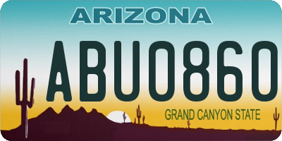 AZ license plate ABU0860