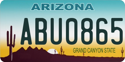 AZ license plate ABU0865