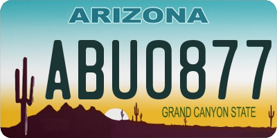 AZ license plate ABU0877