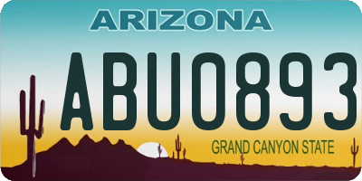 AZ license plate ABU0893