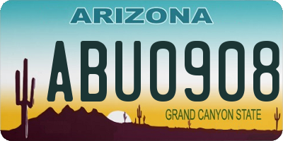 AZ license plate ABU0908