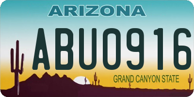 AZ license plate ABU0916