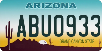AZ license plate ABU0933
