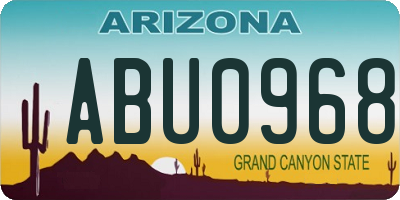 AZ license plate ABU0968