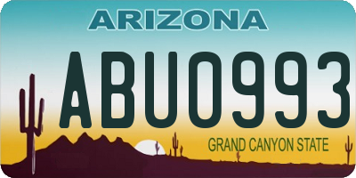 AZ license plate ABU0993