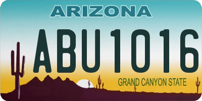 AZ license plate ABU1016