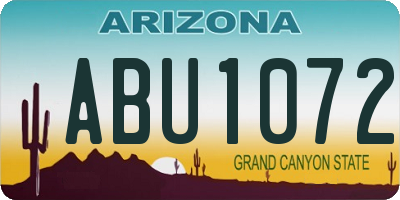 AZ license plate ABU1072