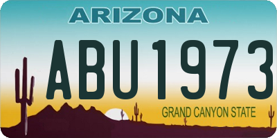 AZ license plate ABU1973