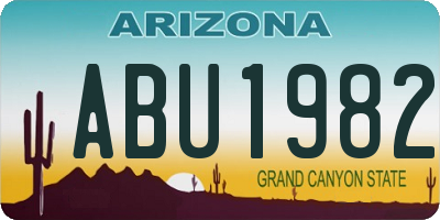 AZ license plate ABU1982