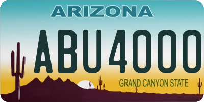 AZ license plate ABU4000
