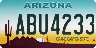 AZ license plate ABU4233