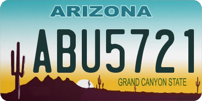 AZ license plate ABU5721