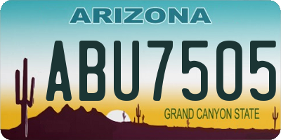 AZ license plate ABU7505