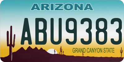 AZ license plate ABU9383