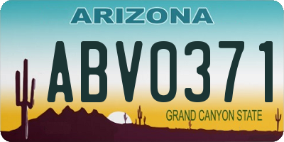 AZ license plate ABV0371