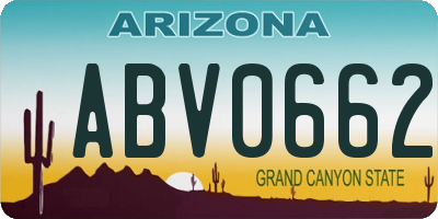 AZ license plate ABV0662