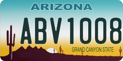 AZ license plate ABV1008