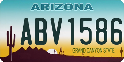 AZ license plate ABV1586