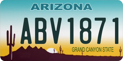 AZ license plate ABV1871
