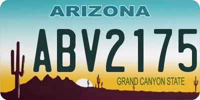 AZ license plate ABV2175