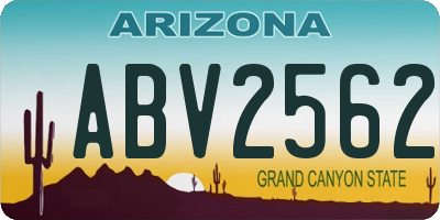 AZ license plate ABV2562