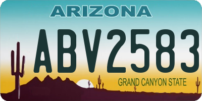 AZ license plate ABV2583