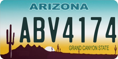 AZ license plate ABV4174