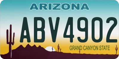 AZ license plate ABV4902