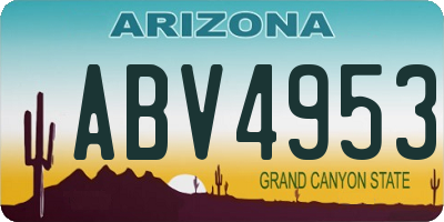 AZ license plate ABV4953