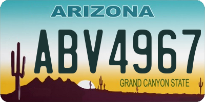 AZ license plate ABV4967