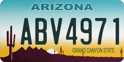 AZ license plate ABV4971
