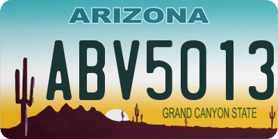 AZ license plate ABV5013