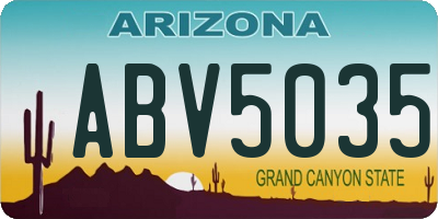 AZ license plate ABV5035