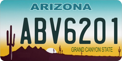 AZ license plate ABV6201