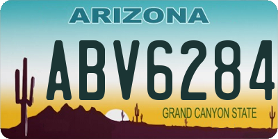 AZ license plate ABV6284