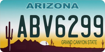 AZ license plate ABV6299
