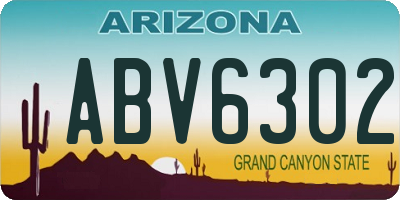AZ license plate ABV6302