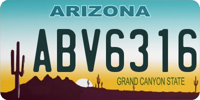 AZ license plate ABV6316